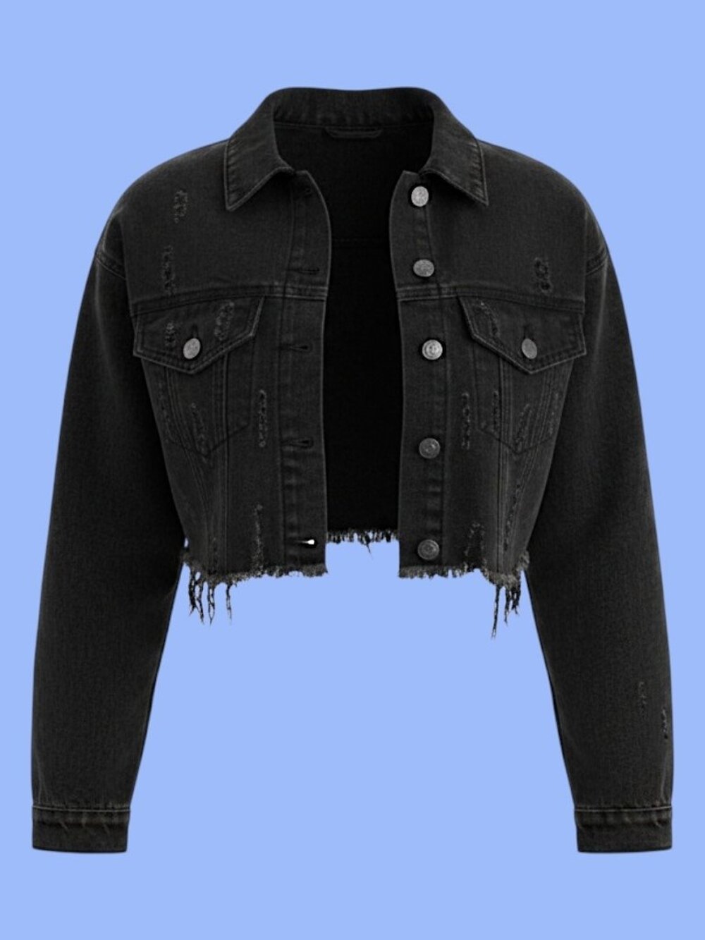Trio Urban | Signature Relaxed-fit Cropped Denim Jacket🔥